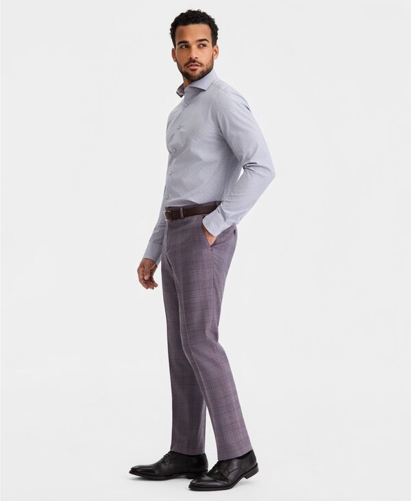 テッドベーカー メンズ ボトムス カジュアルパンツ Ted Baker Mens ModernFit Plaid Suit Separate Pants Purple パープル