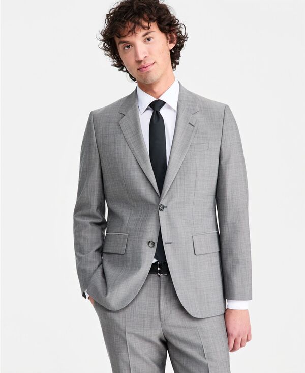 ヒューゴボス メンズ アウター ジャケット・ブルゾン Hugo Boss Mens ModernFit Suit Separates Jacket Dark Grey グレー
