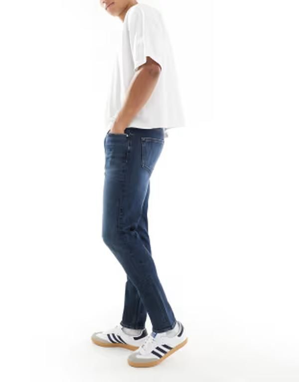エイソス メンズ ボトムス デニムパンツ ジーンズ ASOS DESIGN skinny jeans in dark wash Dark wash blue ブルー エイソス メンズ ボトムス デニムパンツ ジーンズ ASOS DESIGN skinny jeans in dark wash Dark wash blue ブルー