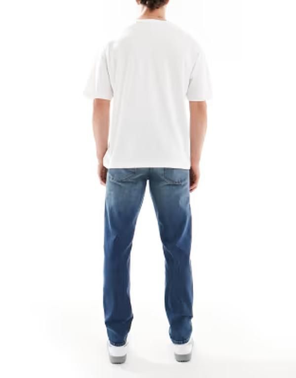 エイソス メンズ ボトムス デニムパンツ ジーンズ ASOS DESIGN slim jeans in mid wash Mid wash blue ブルー