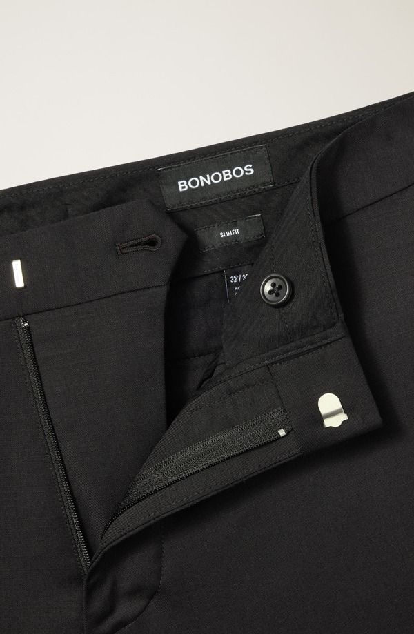 ボノボス メンズ ボトムス カジュアルパンツ コットン Bonobos Jetsetter Flat Front Hemmed Stretch Cotton Dress Pants Black ブラッ