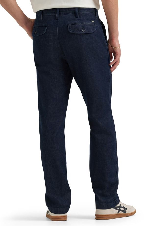 リー メンズ ボトムス デニムパンツ ストレート ジーンズ Lee Relaxed Pleated Straight Leg Jeans Rinse