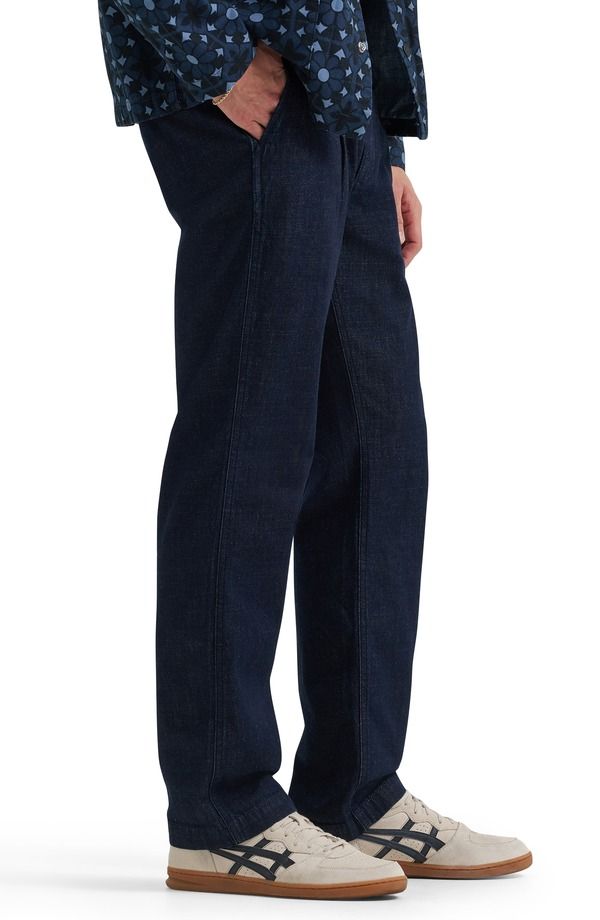 リー メンズ ボトムス デニムパンツ ストレート ジーンズ Lee Relaxed Pleated Straight Leg Jeans Rinse