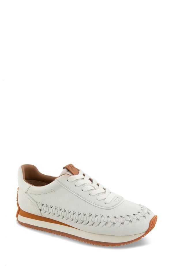 ジェントルソウルズ レディース シューズ スニーカー Gentle Souls Jolena Woven Detail Sneaker White Leather ホワイト