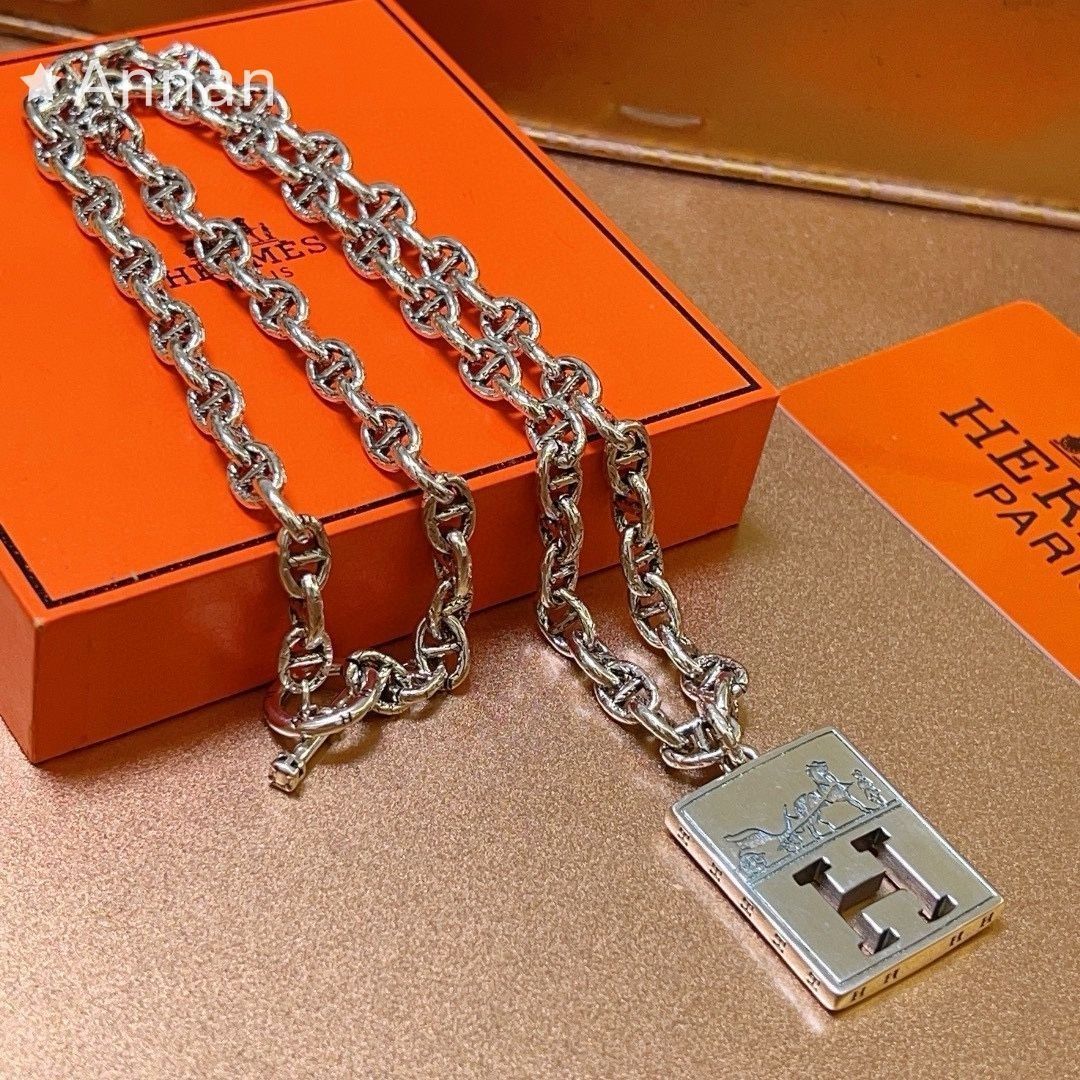 送料込☆ 超美品新品 HERMES エルメス ネックレス メンズ 結婚式 卒業式 清楚 イベント 入学式