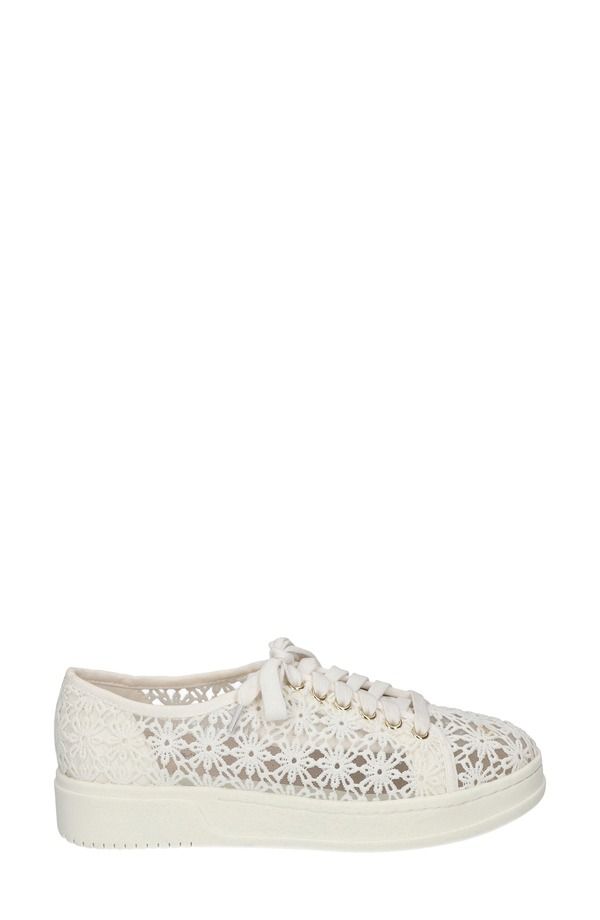 ベラヴィータ レディース シューズ スニーカー プラットフォーム レース Bella Vitabagale Lace Platform Sneaker White Flower Embroidery