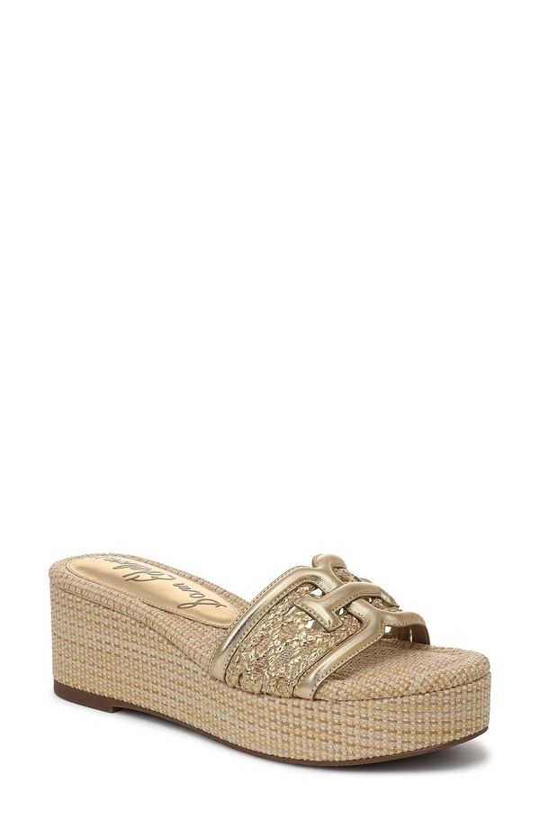 サムエデルマン レディース シューズ サンダル プラットフォーム Sam Edelman Pauleena Platform Wedge Slide Sandal Amber Gold アンバー