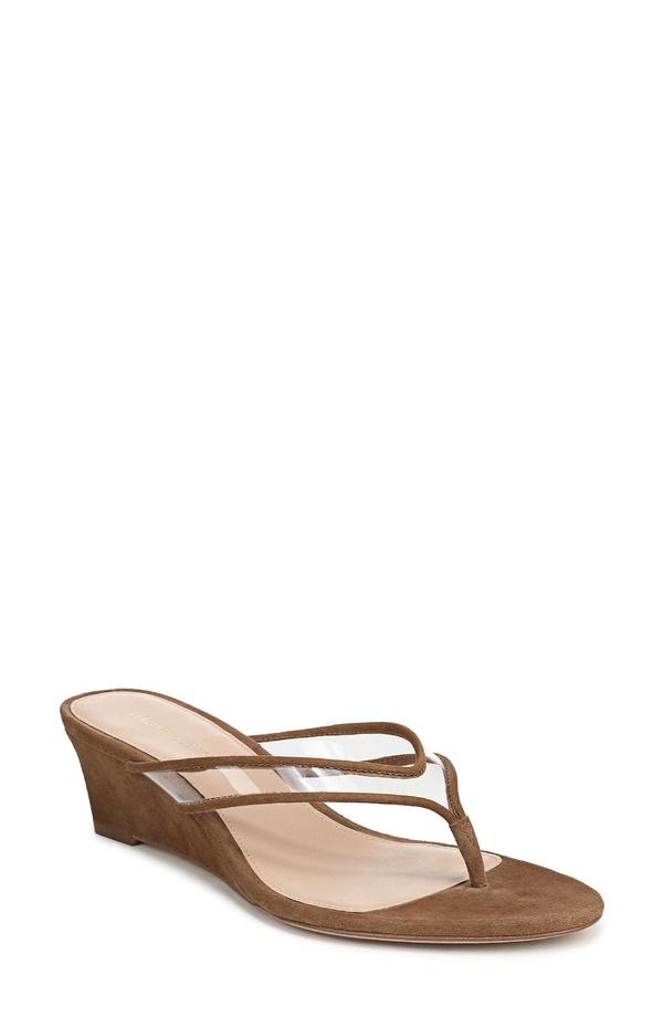 ヴェロニカ ベアード レディース シューズ サンダル Veronica Beard Clea Wedge Flip Flop Clear Chestnut