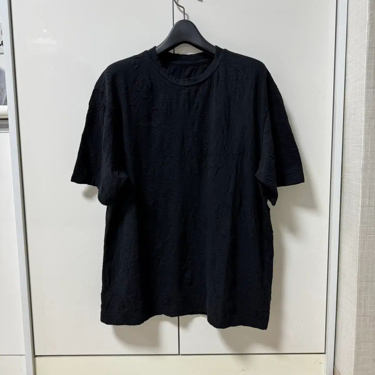 M) ユース クリーズド ラウンドネック Tシャツ ブラック