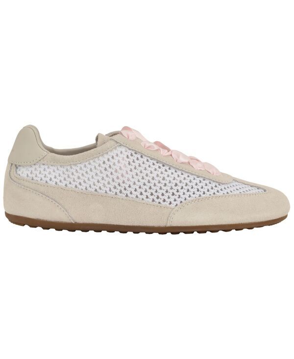 ゲス レディース シューズ スニーカー メッシュ レース GUESS Womens Releve Mesh Low Profile LaceUp Sneakers White MeshBeigePin