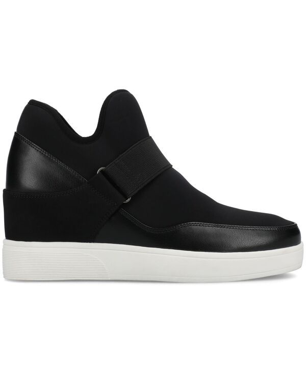 ジュルネ コレクション レディース シューズ スニーカー Journee Collection Womens Damari Stretch Wedge Sneakers Black ブラック