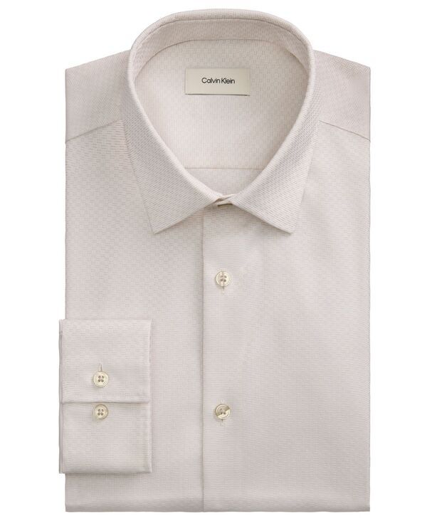 カルバンクライン メンズ トップス シャツ スリムフィット コットン Calvin Klein Refined Cotton Stretch Menslim Fit Dresshirtaupe トープ