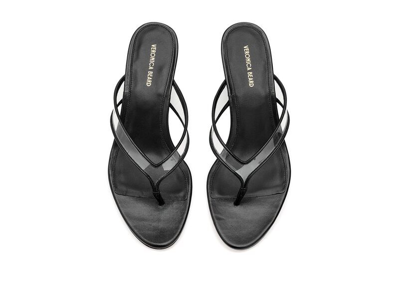 ヴェロニカ ベアード レディース シューズ ヒール サンダル Veronica Beard Clea Wedge Thong Sandals ClearBlack ブラック