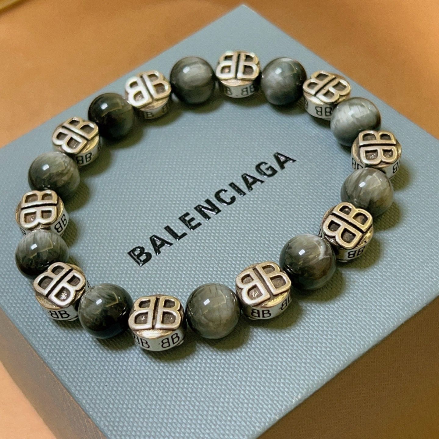 【希少品】綺麗 新品 BALENCIAGA バレンシアガ ブレスレット バングル リストバンド メンズ 結婚式 卒業式 清楚 イベント 入学式