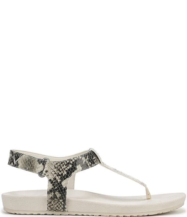 バイオニック レディース シューズ サンダル プリント レザー Vionic Palisadesnake Print Leather Tstrap Sandals Cream Snake クリーム