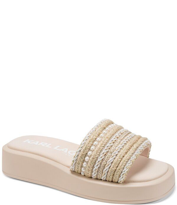 カール ラガーフェルド レディース シューズ パンプス プラットフォーム サンダル KARLAGERFELD PARIS Ortley Platform Slide Sandals Natural