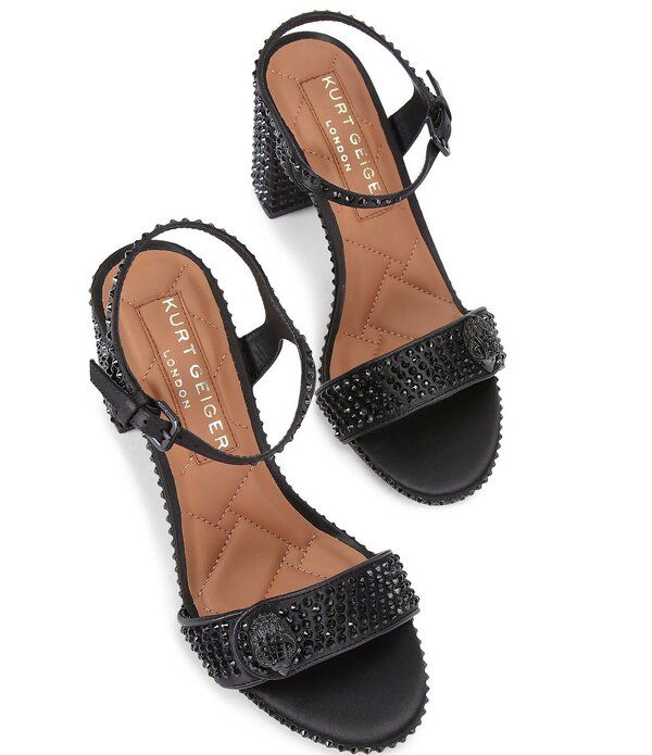 カートジェイガーロンドン レディース シューズ ヒール サンダル ロゴ Kurt Geiger London Kensington Langley Crystal Embellished Hounds