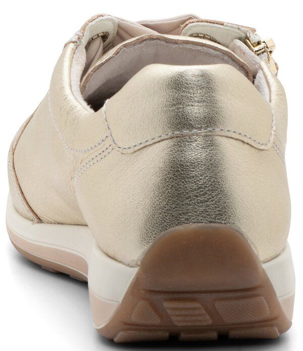 アラ レディース シューズ スニーカー レザー ara Ollie Leather Side Zip Sneakers Platinumetallic メタリック
