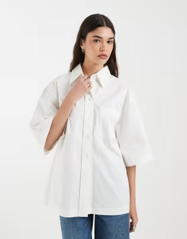 アンドアザーストーリーズ レディース トップス シャツ コットン Other Stories pure cotton short sleeve oversized resort shirt with