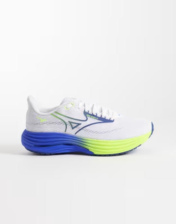 ミズノ メンズ シューズ スニーカー Mizuno Wave Rider 29 running sneakers yellow and WHITE ホワイト