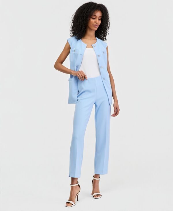 アンクライン レディース ボトムス カジュアルパンツ クレープチ アンクル Anne Klein Womenstretch Crepe PullOn Hollywood Waistraight Ank