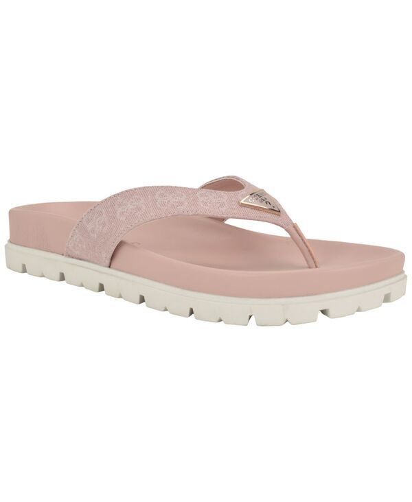 ゲス レディース シューズ スリッポン・ローファー サンダル GUESS Womens Davelle Thong SlipOn Lug Sole Sandals Pink Logo ピンク