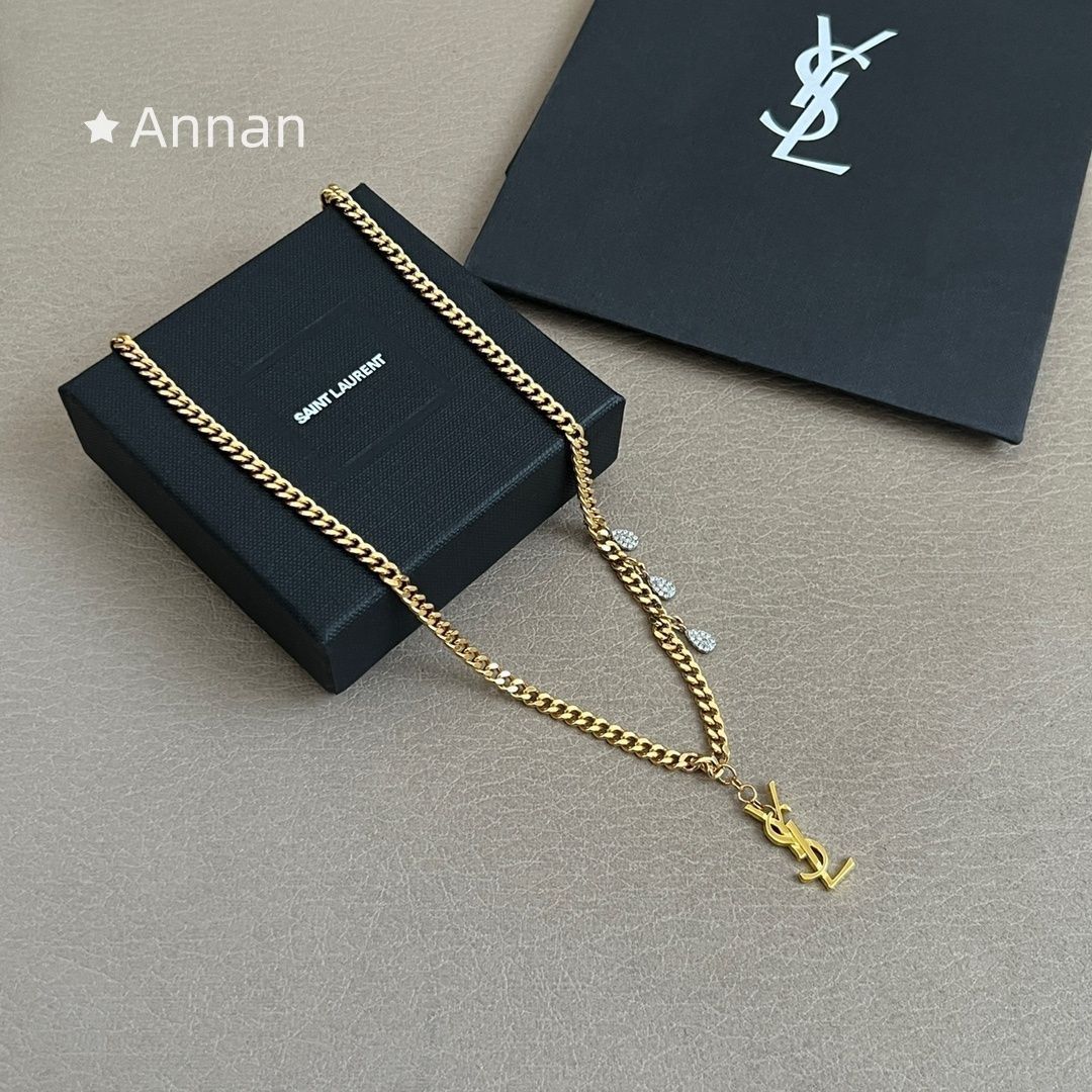 状態良 新品 YSL Yves Saint Laurent イヴ サンローラン ネックレス レディース 結婚式 卒業式 清楚 イベント 入学式
