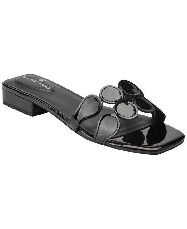 バンドリーノ レディース シューズ スリッポン・ローファー サンダル Bandolino Womens Mayla Flat SlipOn Sandals Black Patent ブラック