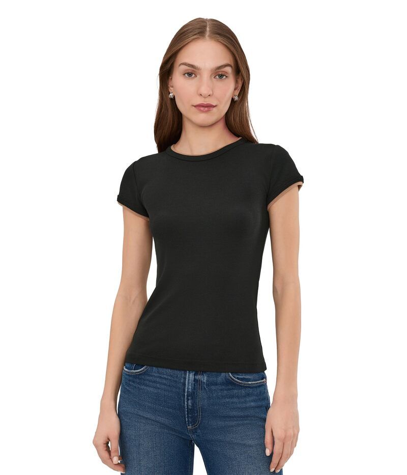 ニックプラスゾーイ レディース トップス シャツ ニット NICZOE Perfect Knit Rib Double Layer Tee Black Onyx ブラック