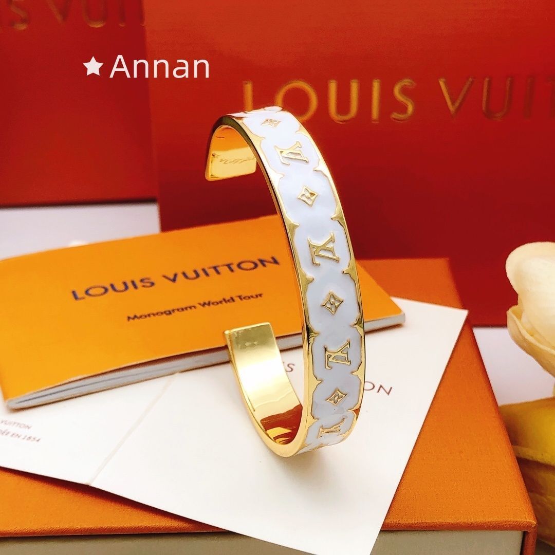 【希少品】綺麗 新品 LV LOUIS VUITTON ルイヴィトン ブレスレット バングル リストバンド レディース 結婚式 卒業式 清楚 イベント 入学式