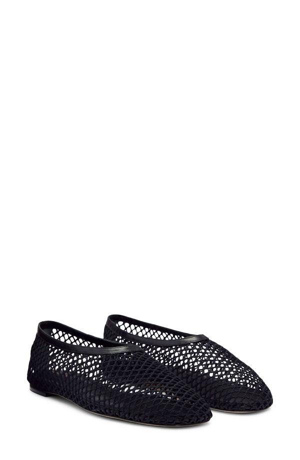 リフォーメーション レディース シューズ パンプス メッシュ Reformation Britt Mesh Ballet Flat Black Crochet ブラック
