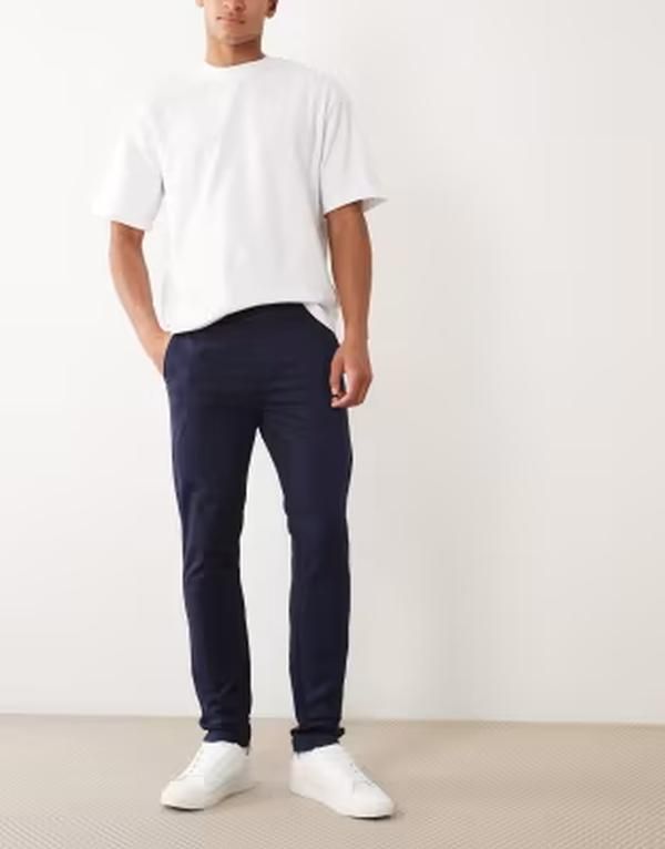 エイソス メンズ ボトムス カジュアルパンツ ASOS DESIGN skinny fit chinos NAVY ネイビー