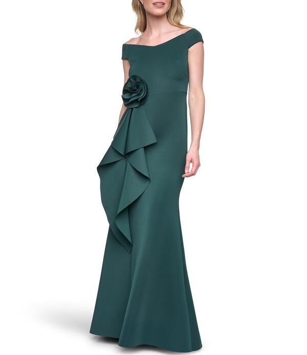 エリザジェイ レディース トップス ワンピース Eliza J Off The Shoulder Gown With 3D Flower Hunter