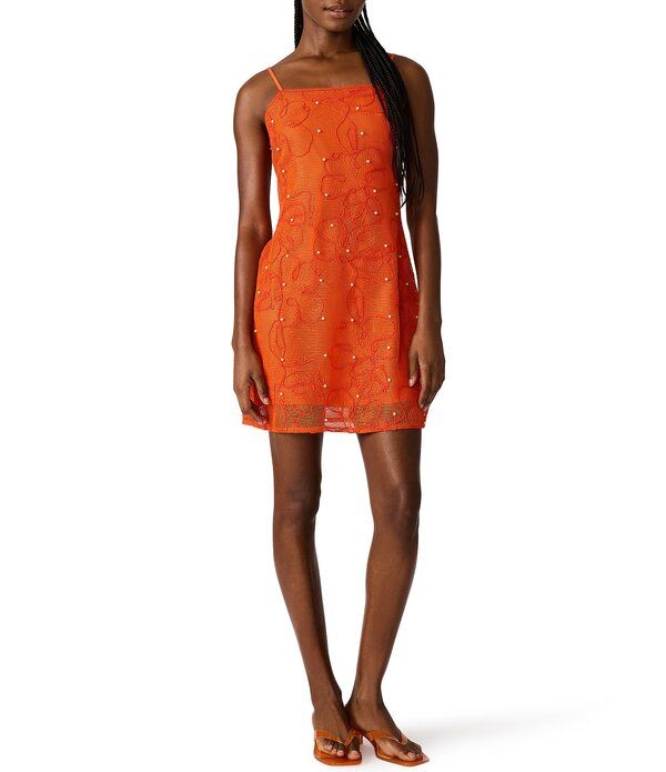 スティーブ マデン レディース トップス ワンピース フラワー柄 ミニ ノースリーブ フラワー Steve Madden Maureene Square Neck Sleeveless Floral