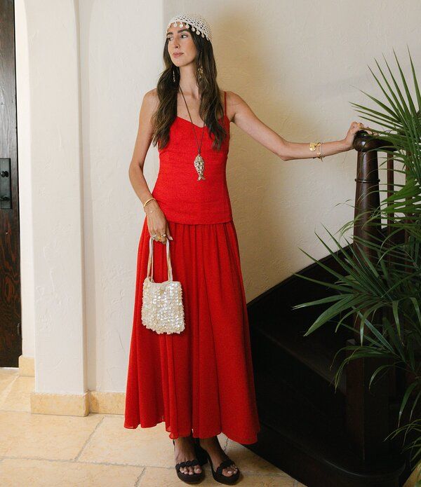 アントニオ メラーニ レディース トップス ワンピース シフォン ノースリーブ リネン マキシ Antonio Melani x Stephanie Covington Lynn Luxe Linen