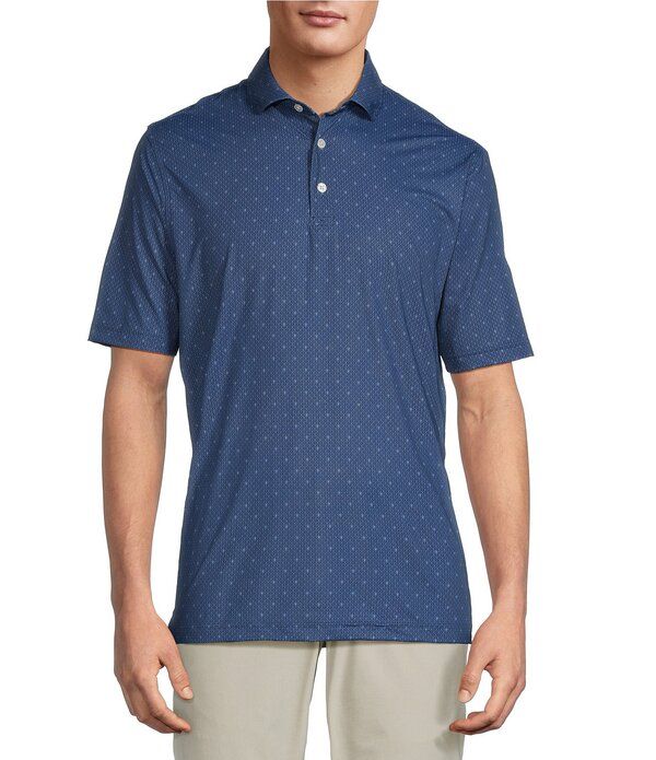 ハート シャフナー マルクス メンズ トップス シャツ Hart Schaffner Marx Short Sleeve Luxury Performance Diamond Geo Polo Mid