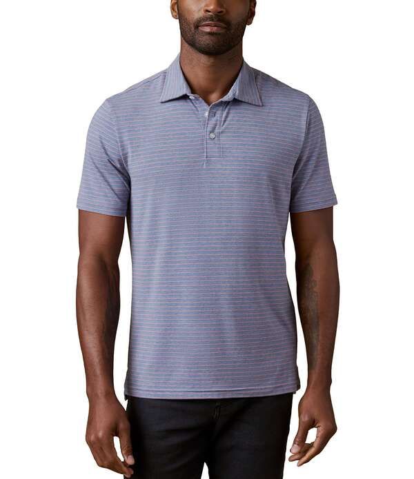 ファレティ メンズ トップス シャツ Faherty Movement Coral Stripe Short Sleeve Polo Shirt Coral Tide Stripe コーラル 13,636円