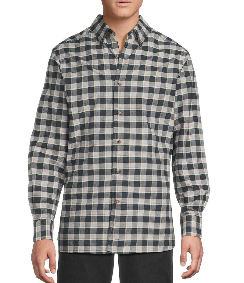 ダニエル クレミュ メンズ トップス シャツ Cremieux Blue Label Heather Twill Plaid Long Sleeve Woven Shirt Light Grey グレ