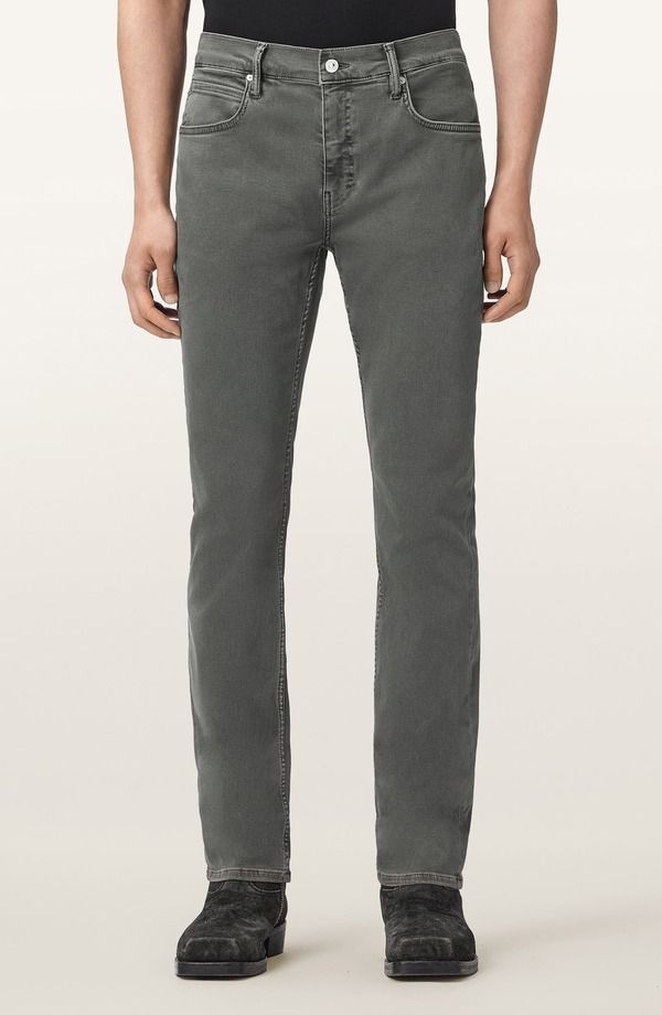 オールセインツ メンズ ボトムス デニムパンツ スリムフィット ジーンズ AllSaintsid Ultra Slim Fit Jeans Khaki Grey グレー