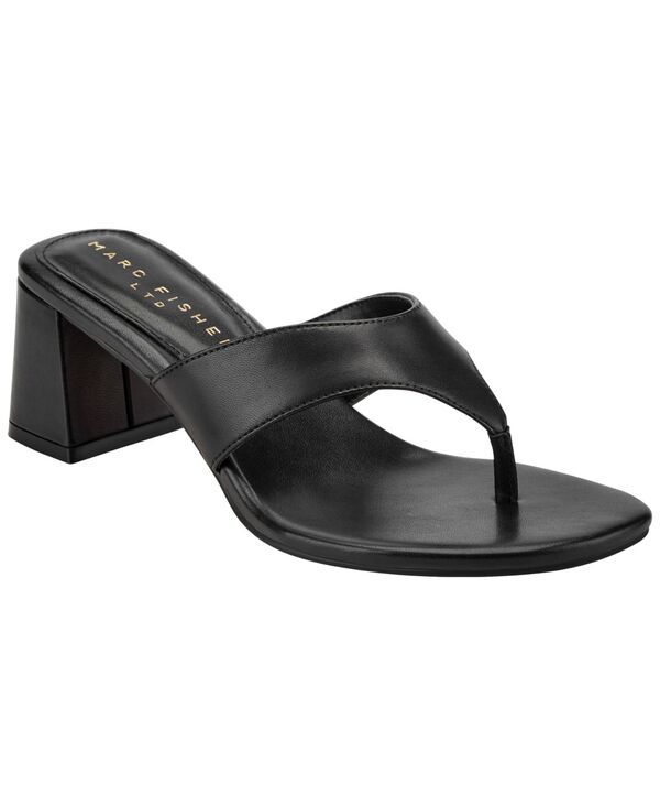 マーク・フィッシャー レディース シューズ サンダル レザー ヒール Marc Fisher LTD Womens Arcee Leather Block Heel Dressandals Black