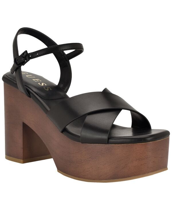ゲス レディース シューズ サンダル プラットフォーム ヒール GUESS Womens Qeelin CrissCross High Block Heel Platform Sandals Blac