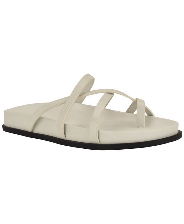 カルバンクライン レディース シューズ サンダル レザー Calvin Klein Womens Helden Leather Strappy Flat Footbed Sandals Ivory L