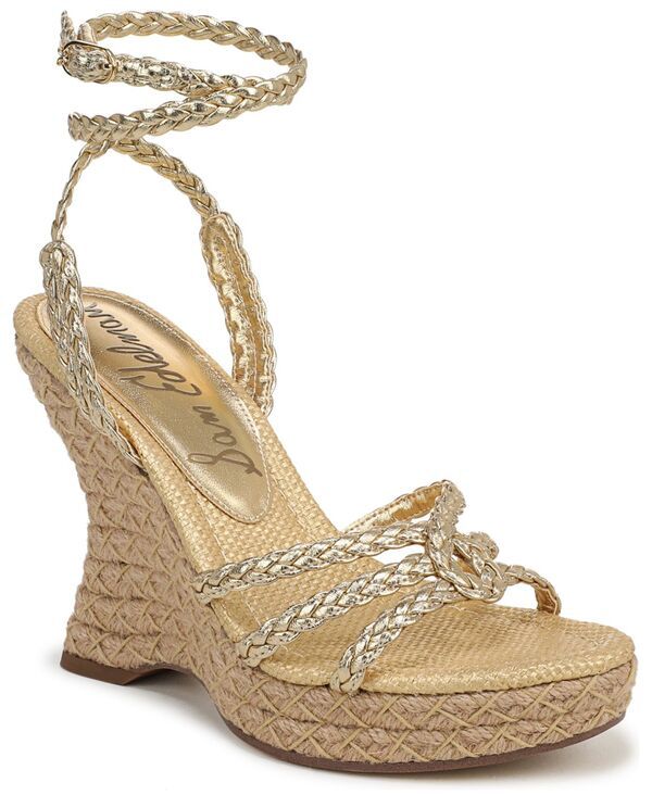 サムエデルマン レディース シューズ サンダル Sam Edelman Womens Mindie Strappy Wedge Sandals Amber Gold アンバー