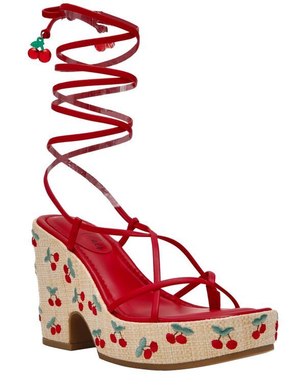 ワイルド ペアー レディース シューズ サンダル プラットフォーム レース Wild Pair Womens Ruthiee LaceUplatform Sandals Red レッド