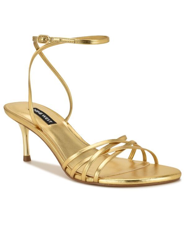 ナインウェスト レディース シューズ サンダル アンクル ヒール Nine West Womens Gazey Ankle Strap Kitten Heel Dressandals Gold ゴール