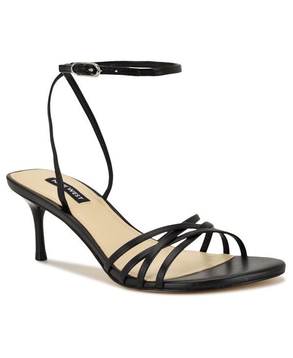 ナインウェスト レディース シューズ サンダル アンクル ヒール Nine West Womens Gazey Ankle Strap Kitten Heel Dressandals Black ブラ