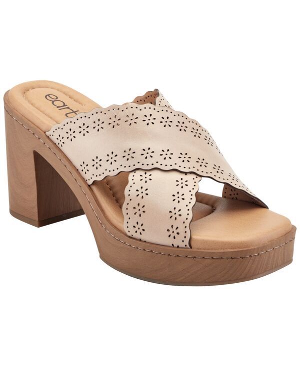 アース レディース シューズ サンダル プラットフォーム レザー ヒール Earth Womens Qamra Leather CrissCross Platform Block Heel Sanda