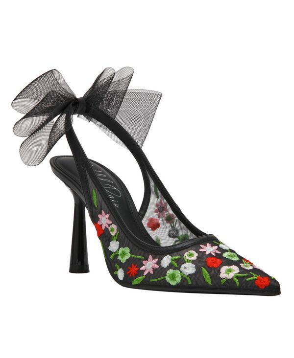 ワイルド ペアー レディース シューズ パンプス メッシュ Wild Pair Womens Anaiis Mesh Slingback Pumps Black Floral Mesh ブラック
