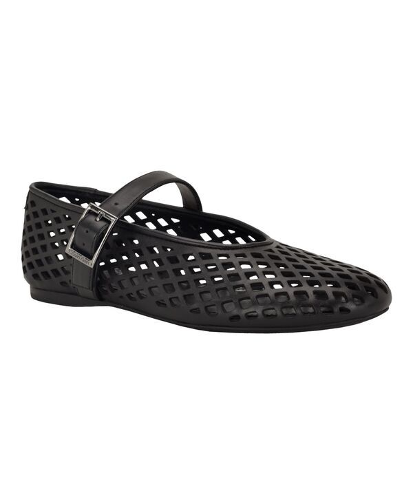 カルバンクライン レディース シューズ パンプス レザー Calvin Klein Womens Lauria Leather Mary Jane Ballet Flats Black Leather