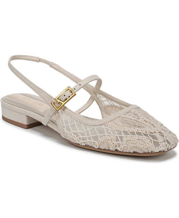 フランコサルト レディース シューズ パンプス Franco Sarto Womens Destin 4 Round Toe Slingback Flats Vanilla Beige Crochet